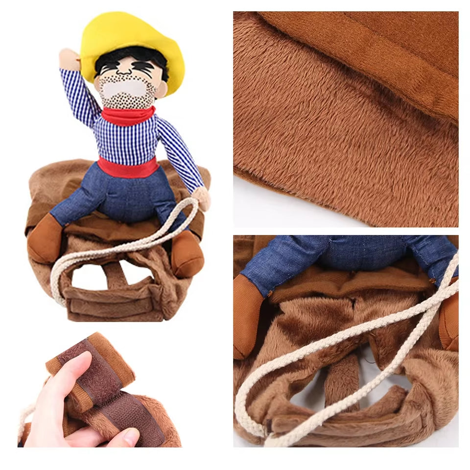 Halloween Dog Costumes Funny Cowboy Outfit Party Pet Clothes Dressing up Jacket Coats Bulldog Chihuahua Small Large Dogs Puppy