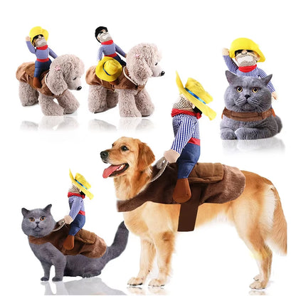 Halloween Dog Costumes Funny Cowboy Outfit Party Pet Clothes Dressing up Jacket Coats Bulldog Chihuahua Small Large Dogs Puppy