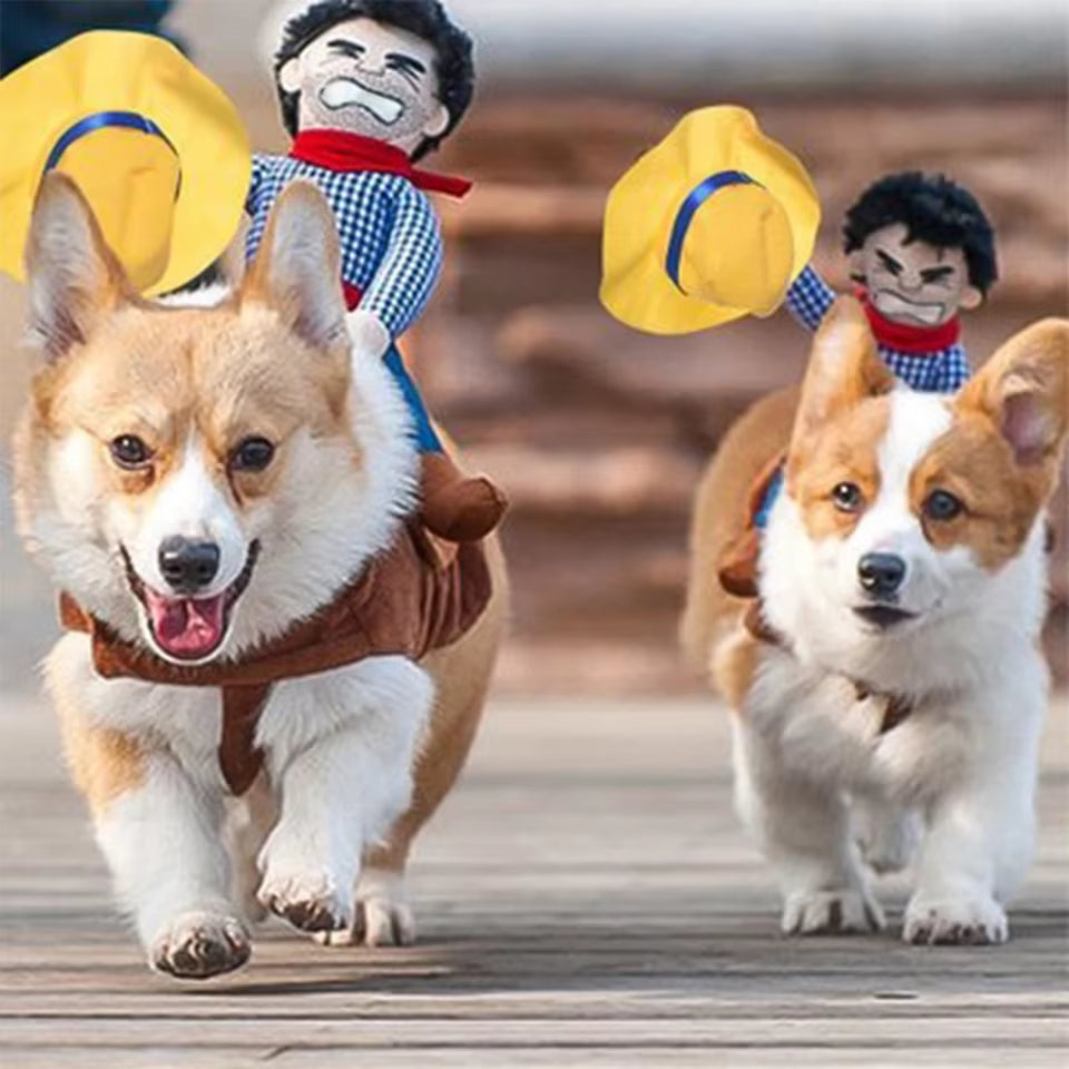 Halloween Dog Costumes Funny Cowboy Outfit Party Pet Clothes Dressing up Jacket Coats Bulldog Chihuahua Small Large Dogs Puppy